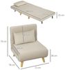 HOMCOM Relaxsessel mit Bettfunktion, verstellbare Rückenlehne, bis 150 kg Belastbar, Beige, 72 x 78 x 79 cm Bild 4
