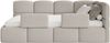 Selsey 'Cloudy' Jugendbett rechts, Matratze & Rausfallschutz, Bouclé Greige, 90x200 cm Bild 1