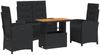 vidaXL 4-tlg. Garten-Essgruppe mit Kissen Schwarz Poly Rattan 3277336 Bild 2
