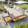 Flieks Gartenlounge-Set, 7-Sitzer Gartenmöbelset mit 5 verstellbaren Rückenlehnenpositionen Bild 3
