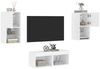 vidaXL 4-tlg. TV-Wohnwand mit LED-Leuchten Weiß 3216569 Bild 5