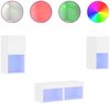 vidaXL 4-tlg. TV-Wohnwand mit LED-Leuchten Weiß 3216569 Bild 2