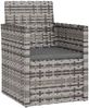 vidaXL Gartensessel mit Kissen Grau Poly Rattan 362321 Bild 2