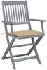 vidaXL Klappbare Gartenstühle 4 Stk. mit Sitzkissen Massivholz Akazie 3064512 Bild 3