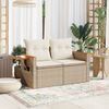 vidaXL Gartensofa mit Kissen 2-Sitzer Beige Poly Rattan 366067 Bild 3
