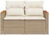 vidaXL Gartensofa mit Kissen 2-Sitzer Beige Poly Rattan 366067 Bild 4