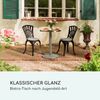 blumfeldt Patras Jewel Bistro-Tisch - Gartentisch im Jugendstil, weiße 57,5 cm Ø Marmortischplatte, 75 cm Höhe, für drinnen und draußen, witterungsbeständig, runder gusseiserner Standfuß, schwarz Bild 4