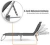 BigDean Sonnenliege klappbar 150 kg belastbar mit 4-Fach Verstellbarer Rückenlehne – hochwertige Gartenliege für Balkon, Garten & Strand - schwarz Bild 4