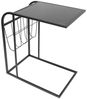 Dekoleidenschaft Beistelltisch "Industrial" aus Metall mit Glasplatte, schwarz, Zeitschriftenhalter, Sofatisch, Kaffeetisch, Couchtisch, Laptoptisch, Notebooktisch Bild 3