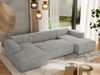 U-förmiges Ecksofa mit Schlaffunktion, Bettkasten und losen Kissen, zwei Armlehnen - TRENTINO U - Hellgrau Stoff Bild 4