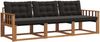 vidaXL Outdoor-Sofagarnitur mit Kissen 3 pcs Natürlich und Schwarz 3369143 Bild 2