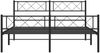 vidaXL Bettgestell mit Kopf- und Fußteil, Metall, Schwarz, 150x200 cm Bild 4