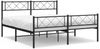 vidaXL Bettgestell mit Kopf- und Fußteil, Metall, Schwarz, 150x200 cm Bild 2