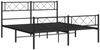 vidaXL Bettgestell mit Kopf- und Fußteil, Metall, Schwarz, 150x200 cm Bild 5