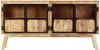 vidaXL Sideboard Braun und Schwarz 160×30×80 cm Raues Mangoholz 247994 Bild 2
