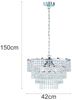 LED Kronleuchter Silber Chrom mit Kristall Behang aus Acryl Ø 42cm Bild 4
