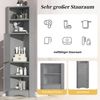 Badezimmerschrank mit Dreiecksdesign, multifunktionaler Eckschrank mit offenen und geschlossenen Ablagen, wasserdicht,Grau Bild 4