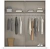 rauch Acero, Kleiderschrank, Garderobenschrank in moderner Loft-Optik, 4-türig, 2 Glastüren, mit 2 Kleiderstangen und 2 Einlegeböden, Farbe Weiß, BxHxT 181x210x54cm Bild 5