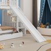 Etagenbett Hausbett 90x200 mit Treppe Stauraum Rutsche Schubladen Kinderbett Hochbett Spielbett Kiefernholz Weiß Bild 5