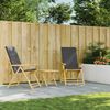 vidaXL Gartenstühle Klappbar Verstellbar 2 Stk. mit Kissen Bambus 365876 Bild 3