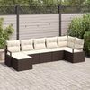 vidaXL Sofa Set mit Kissen 7 pcs Braun und Creme Poly-Rattan 3355137 Bild 3