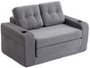 BlingBin Schlafsofa Klappbares Schlafsofa mit Kissen, Klappsofa, Bodensofa, Relaxsessel, 2-Sitzer Sofa aus Cordstoff mit Getränkehaltern und Seitentaschen 1 Teile, Rahmenloses Zweisitzer-Sofa mit gesteppten Kissen und Rückenlehne Bild 2