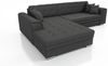 Couchgarnitur SARRA Stoff Schwarz mit Schlaffunktion Ottomane Links Bild 3