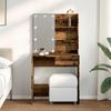 vidaXL Schminktisch mit LED-Leuchten Altholz-Optik 74,5x40x141 cm 857021 Bild 3