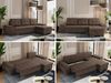 Universelles Ecksofa mit Schlaffunktion, Bettkasten und losen Kissen, gesteppte Sitzfläche - UMBRIA - Braun Velvet Bild 2