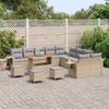 vidaXL Gartensofa-set mit Kissen mit Speicher 14 pcs Beige Poly-Rattan 3363762 Bild 3