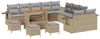 vidaXL Gartensofa-set mit Kissen mit Speicher 14 pcs Beige Poly-Rattan 3363762 Bild 2