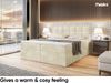 MEBLINI Boxspringbett TAPO 2 160x200 cm mit Bettkasten - H4/Beige Samt Polsterbett - Doppelbett mit Topper & Taschenfederkern-Matratze Bild 4