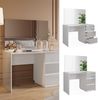 Schminktisch Marla Weiß Hochglanz 120 cm mit 3 Schubladen und Spiegel Vicco Bild 2