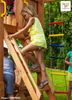 Fungoo Spielturm "Maxi Set Fortress TipTop Rainbow Spider+", teak,mit Rutsche, Holzdach, Griffe, Leiter, Kletterturm, Brücke, Trapez und Kletterseil Bild 3