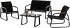 GarveeMore Gartenlounge-Set 4-TLG,Textilene Balkonmöbel Set mit Tisch, Sofa und 2 Stühlen, Stahl, Sitzgruppefür Garten, Balkon, Außen Bild 4
