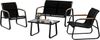 GarveeMore Gartenlounge-Set 4-TLG,Textilene Balkonmöbel Set mit Tisch, Sofa und 2 Stühlen, Stahl, Sitzgruppefür Garten, Balkon, Außen Bild 5