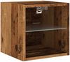 vidaXL TV-Wandschrank mit LED-Leuchten Altholz-Optik 30x28,5x30 cm 857672 Bild 2