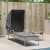 Sonnenliege, Gartenliege mit Dach Hellgrau Poly Rattan Bild 3