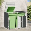 vidaXL Mülltonnenbox für 2 Tonnen Anthrazit 144x81x113 cm Stahl 4006177 Bild 3