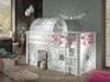 Vipack 'Pino' Spielbett weiß, mit Vorhang, Tunnel und 3 Taschen 'Birdy' Bild 2