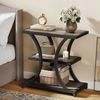 Tribesigns Beistelltisch mit Stauraum, 3-stufiger Sofatisch mit geometrischem Metalldesign Bild 2