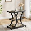 Tribesigns Beistelltisch mit Stauraum, 3-stufiger Sofatisch mit geometrischem Metalldesign Bild 4