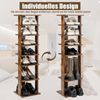 Höheverstellbarer 8 stufiger Schuhständer aus Holz Platzsparendes Schuhregal Braun Bild 5