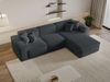GRAINGOLD Ecksofa Arizona, Eckcouch für Wohnzimmer, Moderne Ecksofa, L-Form, Velour-Stoff, Dunkelgrau, Rechts Bild 4