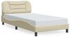 vidaXL Bettgestell mit LED ohne Matratze "Hvar" Creme 100x200 cm Stoff 3213688 Bild 5