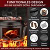 Dutch Oven Set 2in1 5 l aus Gusseisen – mit Ledergriffen, Ringreiniger & Untersetzer, für Grill, Lagerfeuer, Herd & Backofen Bild 3