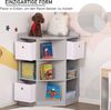 Kinderregal Eckregal 57,4 x 57,4 x 94 cm mit 9 Fächern und Anti-Kipp-Sicherung Bild 4