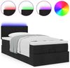 vidaXL Ottoman-Bett mit Matratze & LEDs Schwarz 100x200 cm Stoff 3312203 Bild 5
