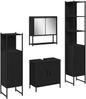 vidaXL Badezimmermöbel-Set mit Regal 4 pcs Schwarz Holzwerkstoff 3334414 Bild 2