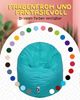 PATCH HOME 2 in 1 Sitzsack Sessel – Ø155 cm – Türkis, bequemer Sitzsack aus Luxus-Polyester-Gewebe, bereits befüllt Bild 5